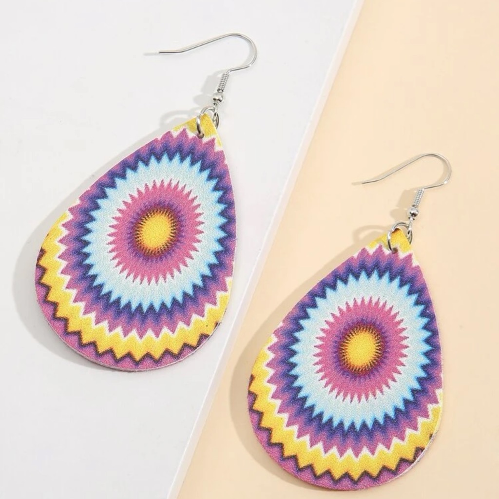 Awesome Colorful Zigzag Water Drop Drop Earrings 25$